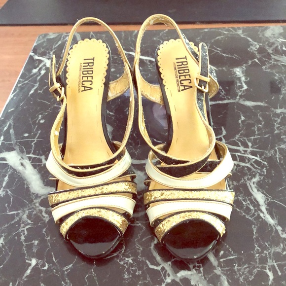 Sparkly strappy heels